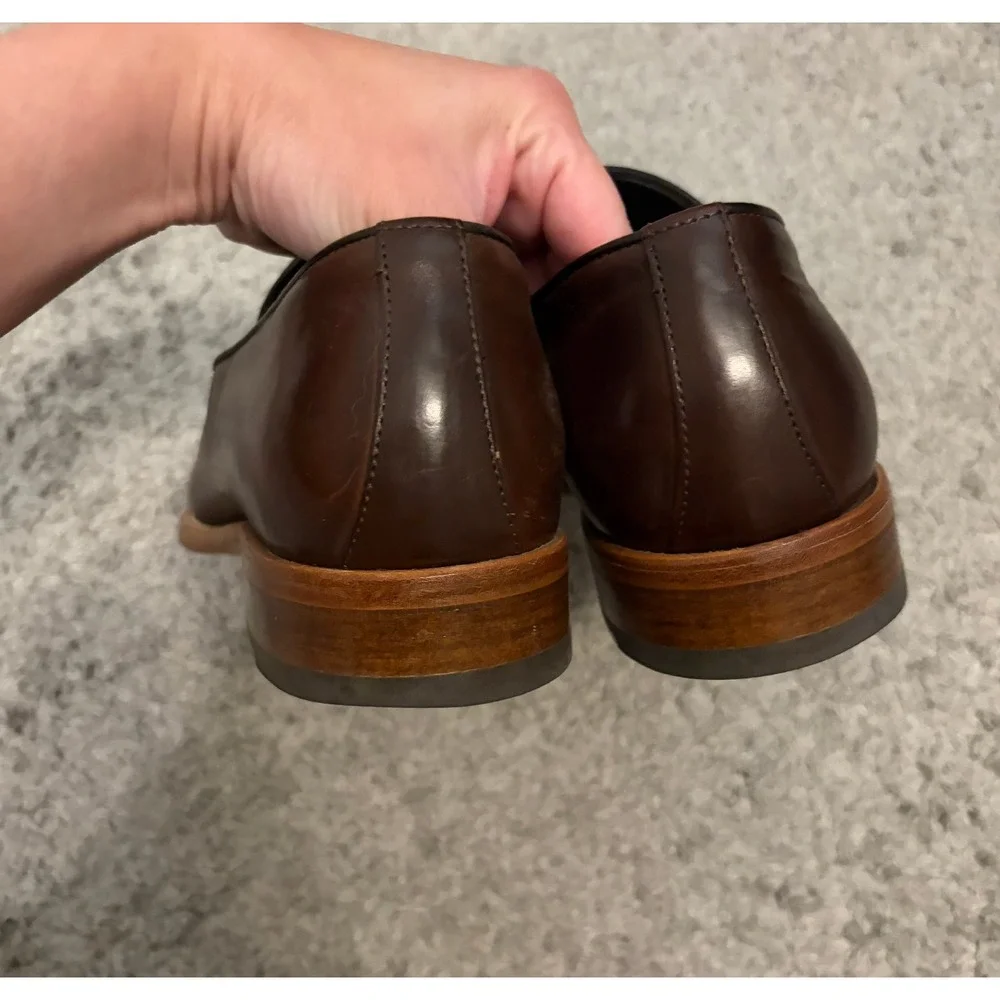 Johnston & Murphy Brown Leather Penny Loafers Handcrafted in Italy SIZE 9